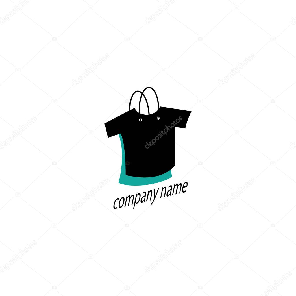 Shirt logo template illustration shopping bag design vector abstract