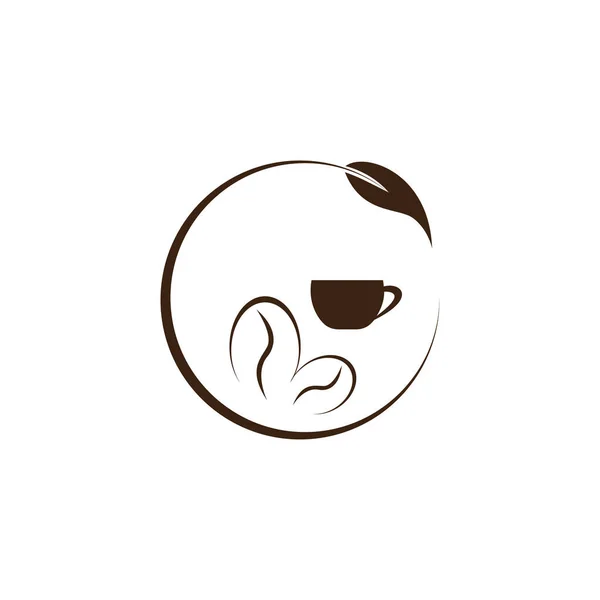 Натуральна Кава Абстрактний Логотип Дизайн Листового Кола Векторні Ілюстрації — стоковий вектор