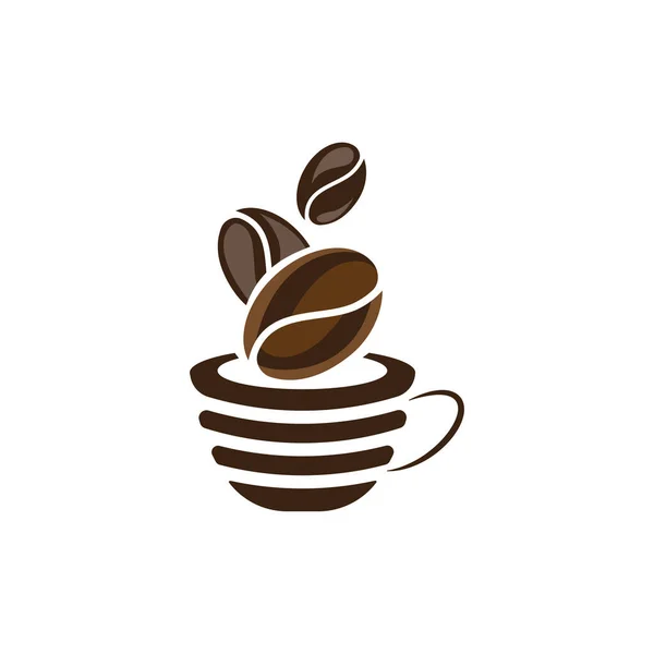 Kawa Miód Logo Szablon Abstrakcyjny Wektor Ilustracja Filiżanka Projekt — Wektor stockowy