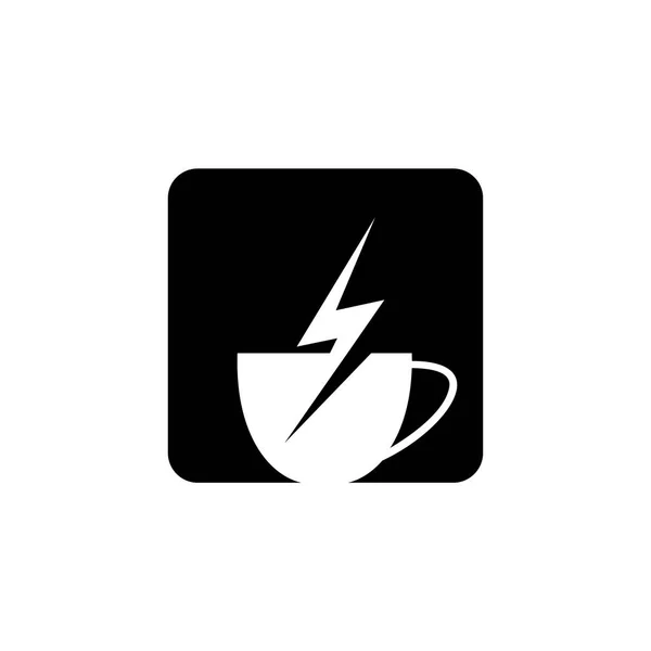 Kawa Piorun Logo Kreatywny Filiżanka Ilustracja Wektor Abstrakcyjny Projekt — Wektor stockowy