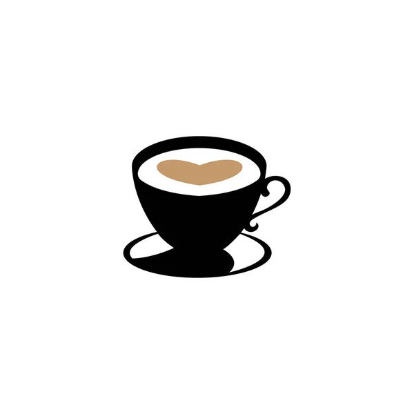 Szerelem Kávé Logó Illusztráció Csésze Vektor Tervezés — Stock Vector