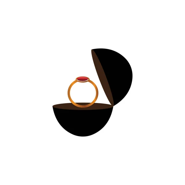 Pierścień Logo Ikona Luksus Ilustracja Projekt Wektor Obiekt — Wektor stockowy