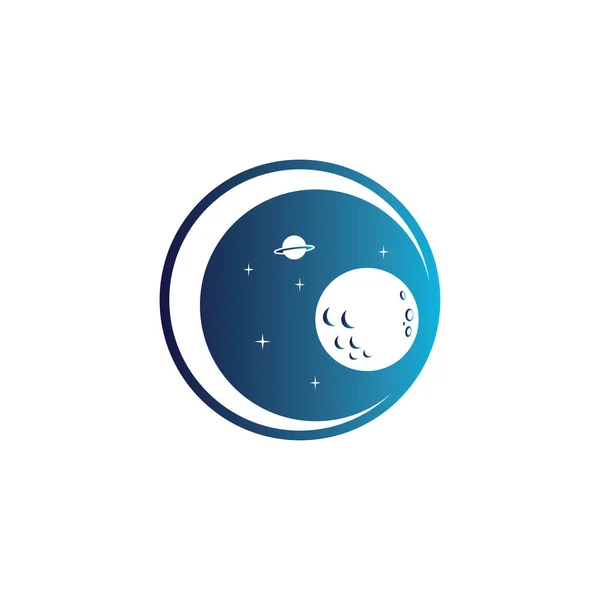 Planète Logo Abstrait Espace Cercle Conception Vectoriel Illustration — Image vectorielle