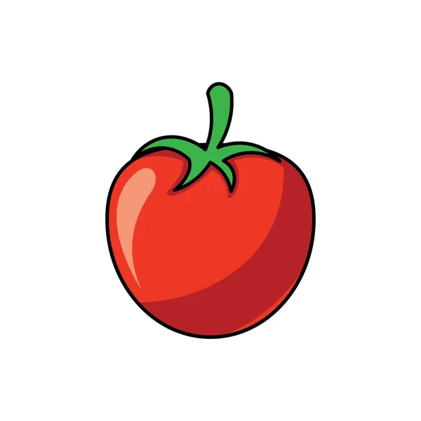 Ícone Frutas Tomate Logotipo Design Vetor Cor Ilustração —  Vetores de Stock