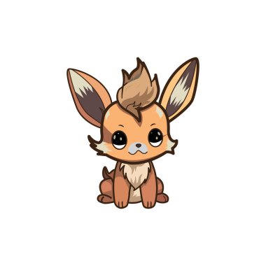 Tavşan simgesi sevimli karakter rengi çizim vektörü