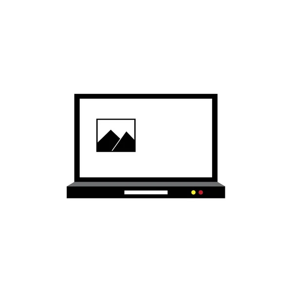 Laptop Pictogram Monitor Lijn Illustratie Vector Ontwerp — Stockvector