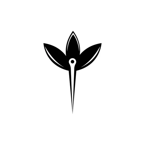 Голка Квітковий Логотип Ілюстрація Абстрактний Векторний Дизайн — стоковий вектор