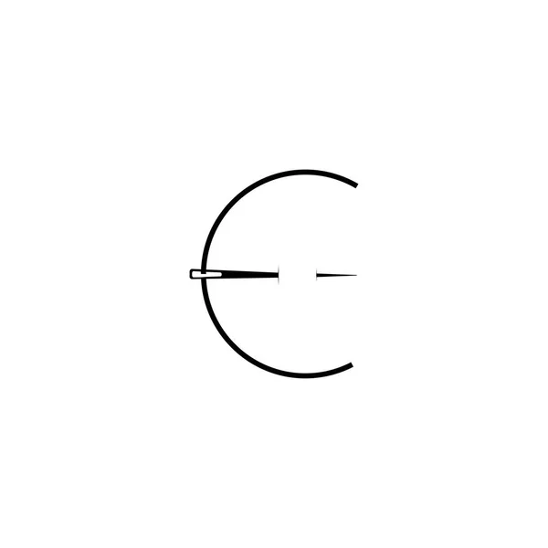 Letter Naainaald Logo Ontwerp Kunst Vector Lijn Illustratie — Stockvector
