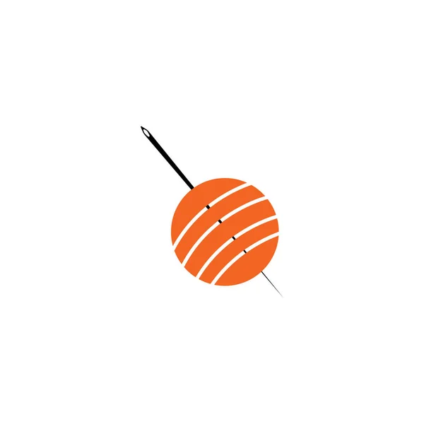 Ball Needle Logo Design Illustration Sewing Vector — Stock Vector