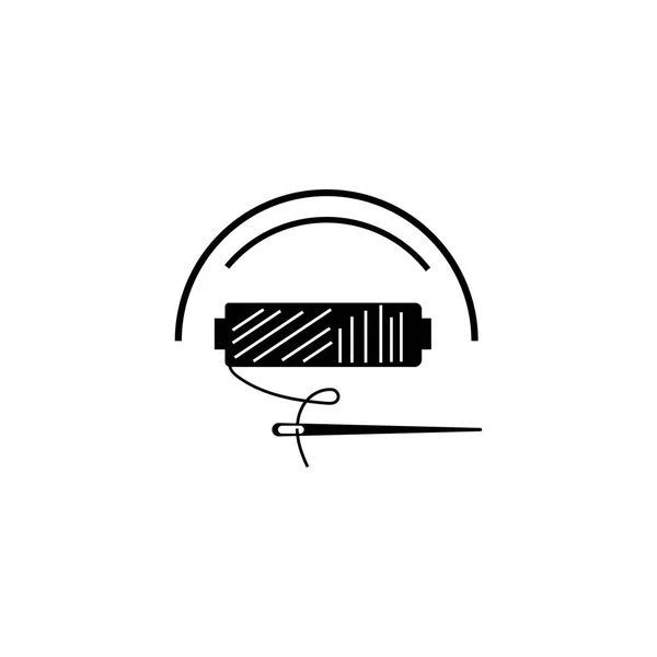 Tråd Nål Logo Design Konst Vektor Illustration — Stock vektor