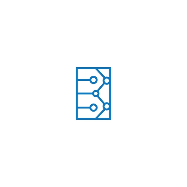 Цифрова Лінія Дизайну Логотипу Шаблонної Електроніки Векторні Ілюстрації — стоковий вектор