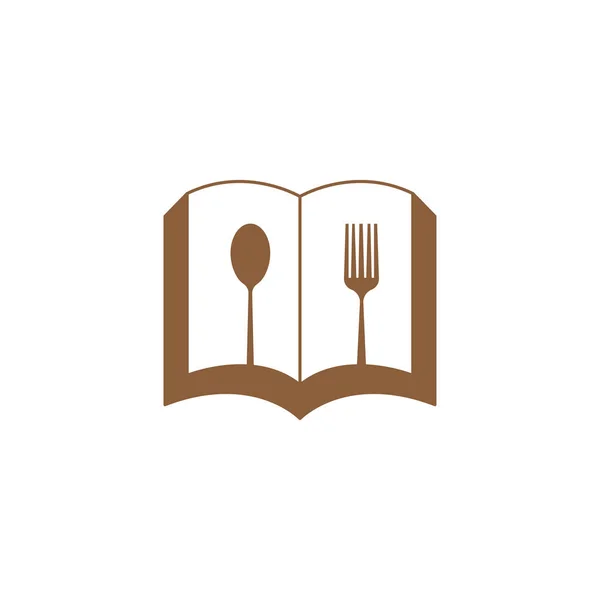 Libro Cocina Logo Cubertería Ilustración Vector Abstracto Diseño — Vector de stock
