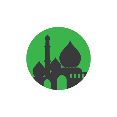 Cami logo şablonu amblem tasarımı resimleme bayram uygunluk çemberi vektörü