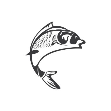 balık logosu tasarım vektörü soyut illüstrasyon