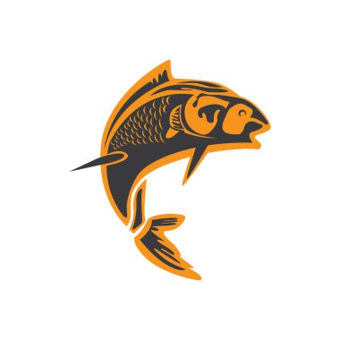 balık logosu tasarım vektörü soyut illüstrasyon