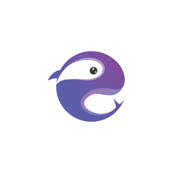 Harfi Logo Balina Çizimi Vektör Tasarımı Balığı — Stok Vektör