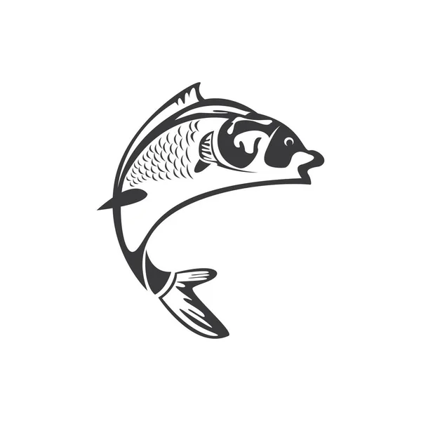 Векторная Абстрактная Иллюстрация Логотипа Рыбы — стоковый вектор