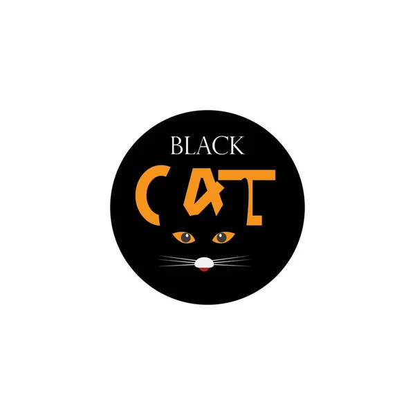 Negro Gato Logo Abstracto Oscuro Círculo Vector Ilustración Diseño — Vector de stock