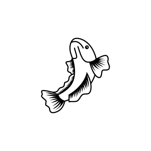 Рисунок Векторной Линии Логотипа Рыбы — стоковый вектор