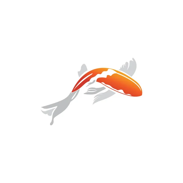 Koi Peixe Logotipo Design Vetor Ilustração Vetor Abstrato — Vetor de Stock