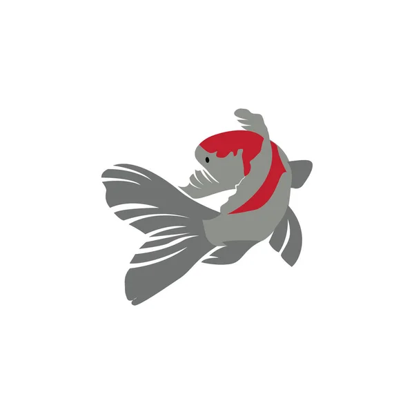 Koi Pesce Icona Logo Illustrazione Vettore Astratto — Vettoriale Stock