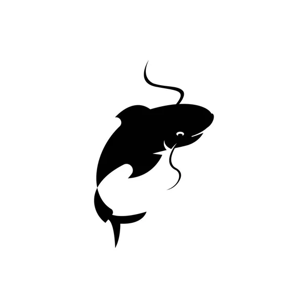 Icona Del Pesce Gatto Logo Illustrazione Astratto Disegno Vettoriale — Vettoriale Stock