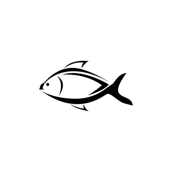 Векторная Черная Абстрактная Иллюстрация Логотипа Рыбы — стоковый вектор