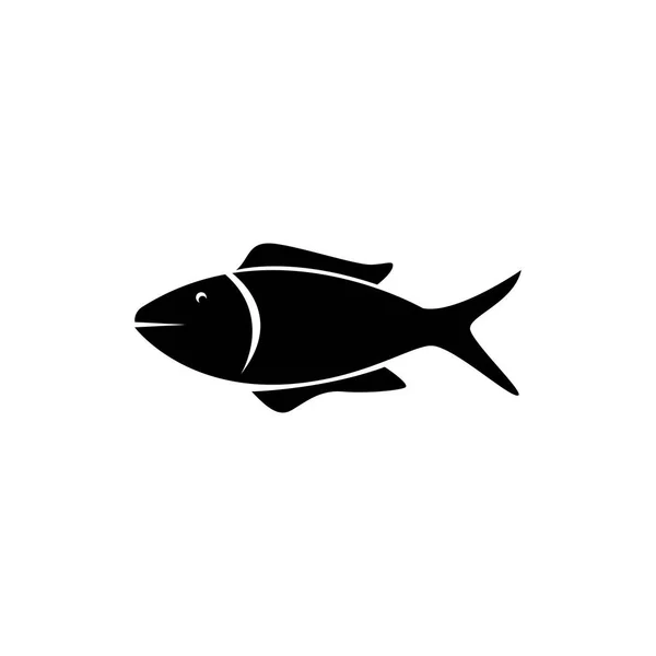 Poisson Icône Logo Conception Vecteur Noir Abstrait Illustration — Image vectorielle