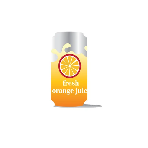 Orangensaft Getränk Kann Symbol Design Vektor Illustration — Stockvektor