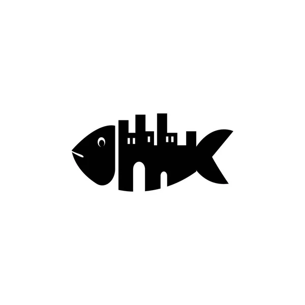 Абстрактный Вектор Дизайна Логотипа Рыбы — стоковый вектор