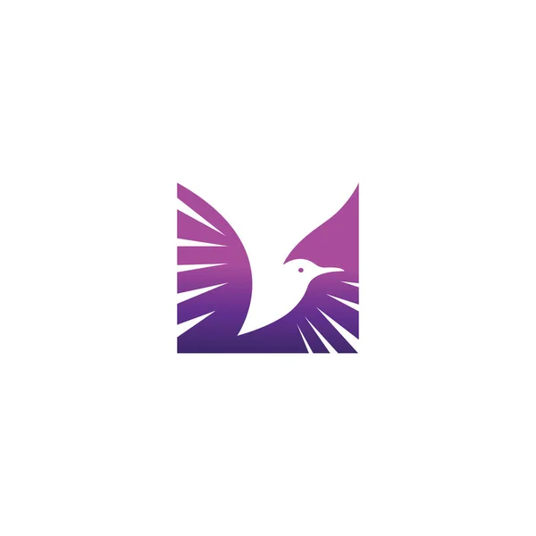 Pájaro Logotipo Plantilla Diseño Abstracto Vector Ilustración — Vector de stock