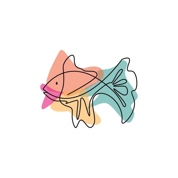 Ikona Logo Ryb Ozdobnych Ilustracja Zwierząt Projekt Wektor — Wektor stockowy