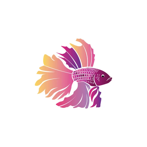 Prydnadsfiskar Logo Ikon Illustration Djur Design Vektor — Stock vektor