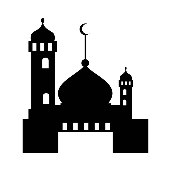 モスクのアイコンロゴデザイン抽象的なベクターブラックイラスト — ストックベクタ