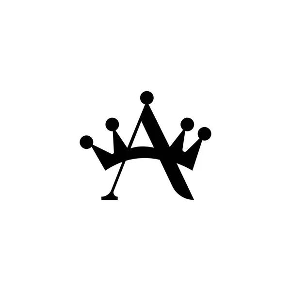 Letter Een Logo Template Kroon Illustratie Ontwerp Vector — Stockvector