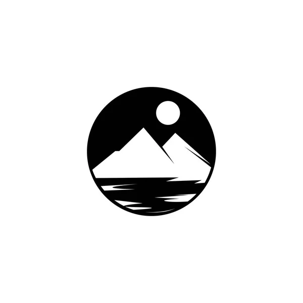 Logotipo Montanha Design Círculo Abstrato Ilustração Vetorial — Vetor de Stock