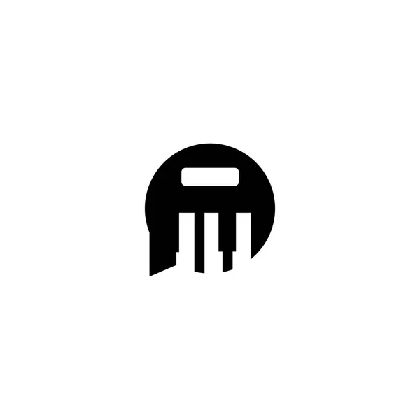 Bate Papo Música Piano Logotipo Design Abstrato Vetor Ilustração —  Vetores de Stock