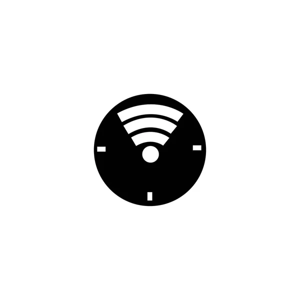Internet Zeit Logo Illustration Uhr Wifi Abstrakt Vektor Design — Stockvektor
