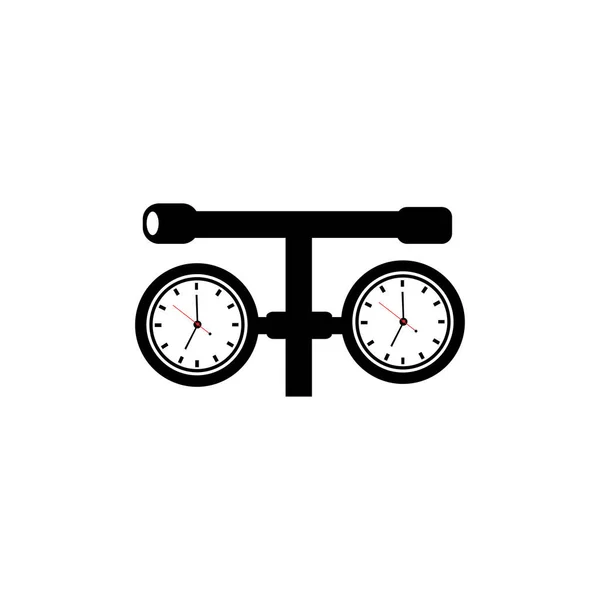 Letra Logotipo Ilustração Calibre Pressão Ícone Relógio Vetor Design — Vetor de Stock
