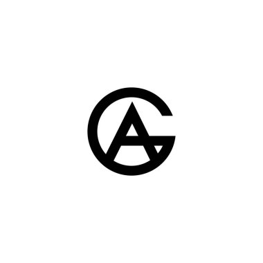 AG monogram logo şablonu tasarım vektörü