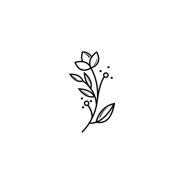 Fleur Plante Icône Illustration Abstrait Vecteur Conception — Image vectorielle