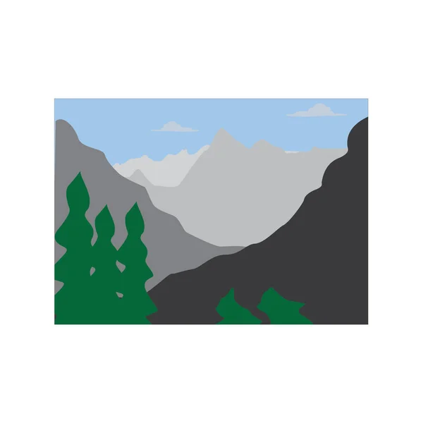 Mountain Landscape Nature Illustration Background Vector Design — Stock Vector