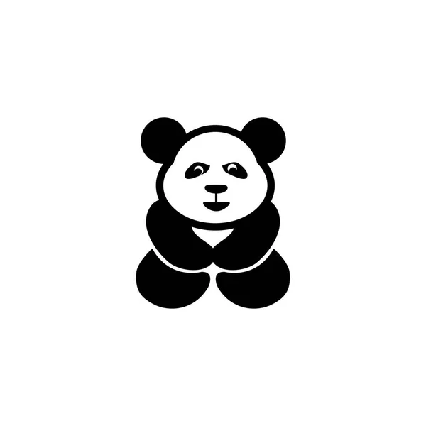 Logo Panda Bianco Nero Semplice Disegno Vettoriale Illustrazione — Vettoriale Stock