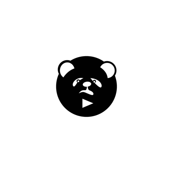 Vídeo Panda Logo Abstrato Design Vetor Ilustração —  Vetores de Stock