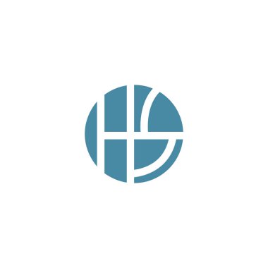 HS logosu ilk harfleri tasarım vektörü illüstrasyonu