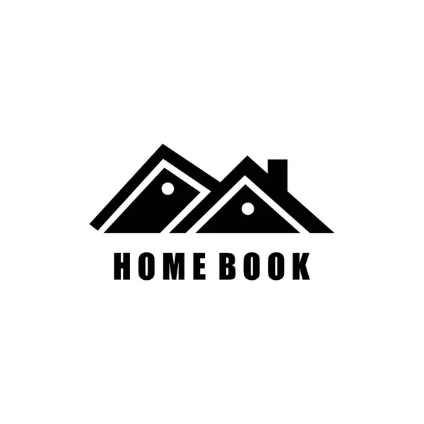 Casa Livro Logotipo Design Vetor Ilustração Abstrata — Vetor de Stock