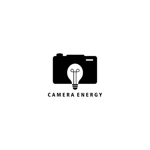 Poder Elétrico Câmera Logotipo Ilustração Design Vetor Abstrato — Vetor de Stock