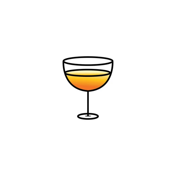 Drinken Glas Pictogram Lijn Vector Illustratie Ontwerp — Stockvector