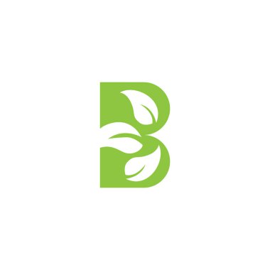 letter B natural abstract leaf logo design vector