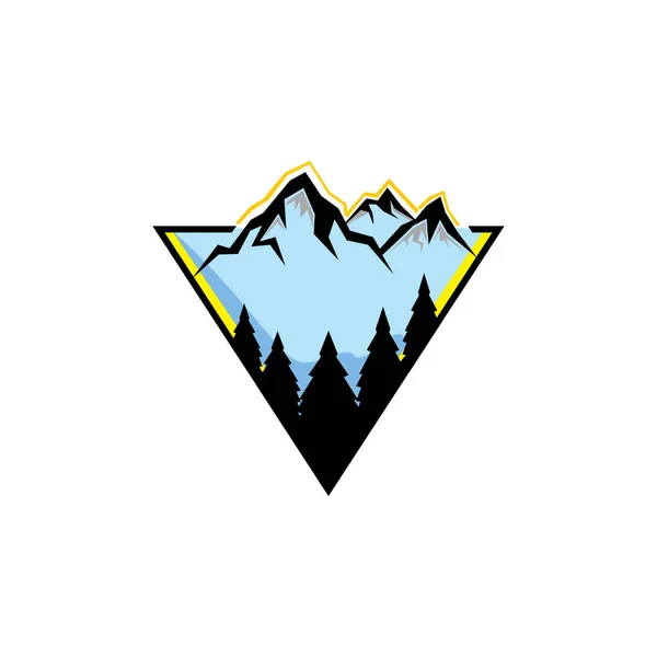 Mountain Nature Triangle Logo Design Vector Illustration — Stock Vector